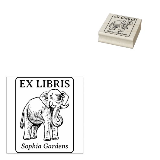 Ex Libris - Indische olifant Rubberstempel (Gestempeld)