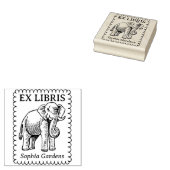 Ex Libris - Indische olifant - Scalloped Edge Rubberstempel (Gestempeld)