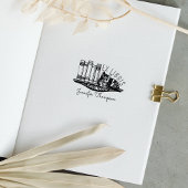 Ex Libris Kat Boekenplank Rubberstempel