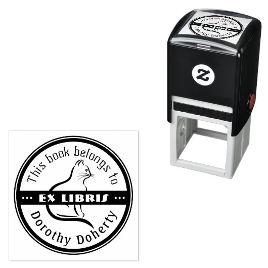 Ex Libris | Kute Cat Self-Inking Stamp Zelfinktende Stempel (In situ)