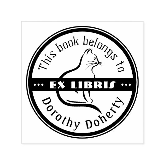Ex Libris | Kute Cat Self-Inking Stamp Zelfinktende Stempel (Design)