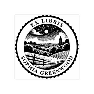 Ex Libris - Landelijk landschap 03 Rubberstempel