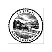 Ex Libris - Landelijk landschap 04 Rubberstempel (Afrduk)