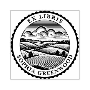 Ex Libris - Landelijk landschap 05 Rubberstempel