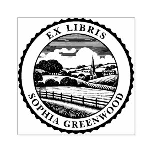 Ex Libris - Landelijk landschap 06 Rubberstempel