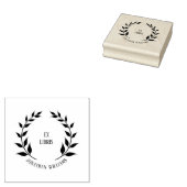  ex libris laurier krans aangepaste boek 	rubberstempel (Gestempeld)