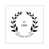  ex libris laurier krans aangepaste boek 	rubberstempel (Afrduk)