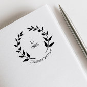 ex libris laurier krans aangepaste boek 	rubberstempel