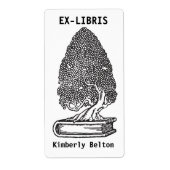 Ex-libris letterpress stijl boom bookplate etiket (Voorkant)