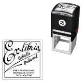 Ex Libris Library of Bookplate Bold Typography Zelfinktende Stempel (In situ)