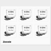 Ex Libris met Boek Sticker Sjabloon (Vel)