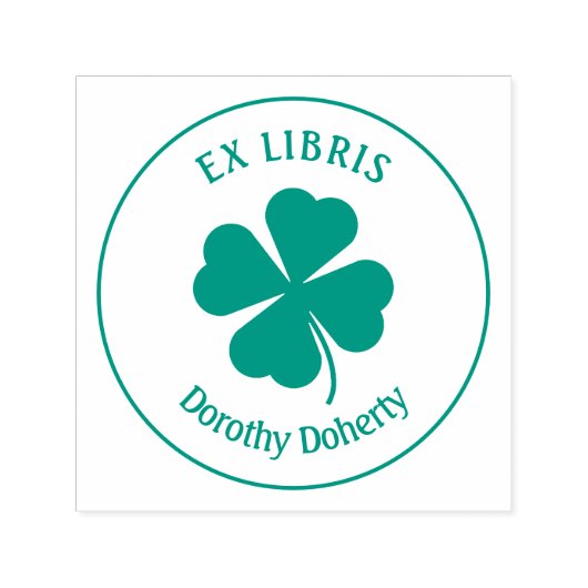 Ex libris met klaver | zelfinktende stempel (Design)