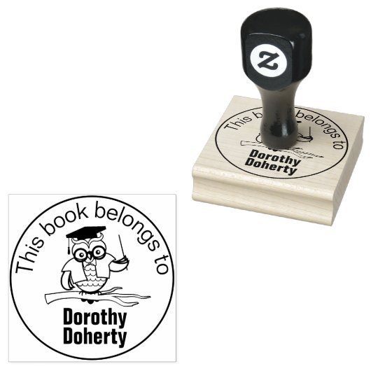 Ex Libris met leraar Owl |  Rubberstempel (Gestempeld)
