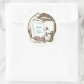 Ex Libris Monkeys Boekplaat Ronde Sticker (Tas)