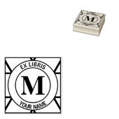 Ex libris Monogram boekenplaat Rubberstempel (Gestempeld)