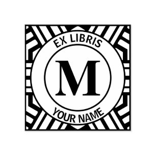 Ex libris Monogram boekenplaat Rubberstempel