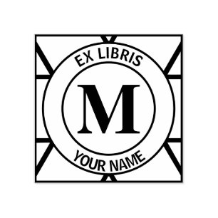 Ex libris Monogram boekplaat Rubberstempel