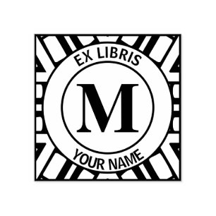 Ex libris Monogram boekplaat Rubberstempel