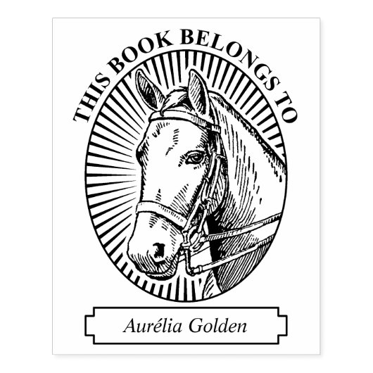 Ex Libris - Mooie paarden Rubberstempel (Afrduk)