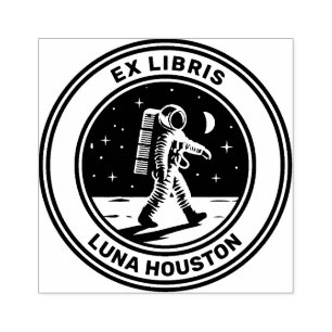Ex Libris - Moon Walk Rubberstempel