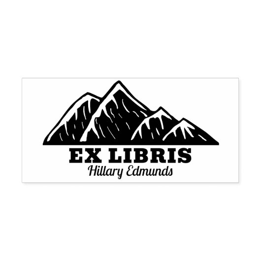 Ex Libris Mountains Rubber Stamp Rubberstempel (Afrduk)