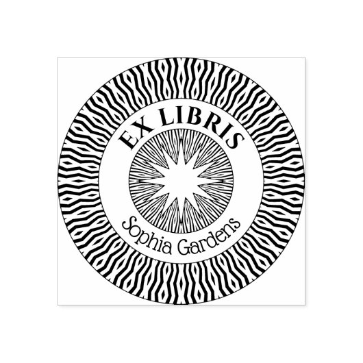 Ex Libris Mystical Star Burst v2 Rubberstempel (Afrduk)