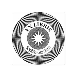 Ex Libris Mystical Star Burst v8 Rubber Stamp Rubberstempel
