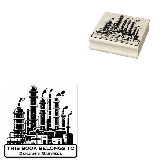 Ex Libris - Olieraffinaderij Rubberstempel (Gestempeld)