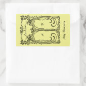 Ex Libris  pauw voegt initialen toe Rechthoekige Sticker (Tas)