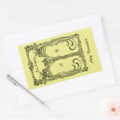 Ex Libris  pauw voegt initialen toe Rechthoekige Sticker (Envelop)