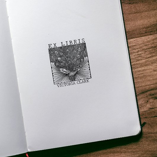  Ex Libris Peacock, Aangepast boek Rubberstempel