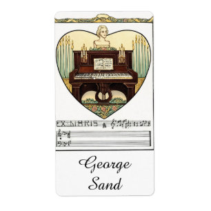 Ex Libris Piano Boekplaat – Art Nouveau Muziek Etiket