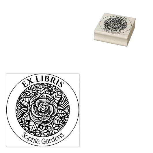 Ex Libris - Roos Tekening Zelfinkend stempel (Gestempeld)