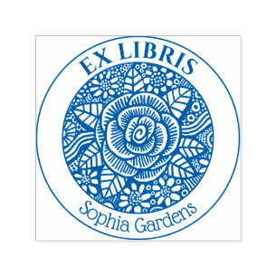 Ex libris - Roos tekening Zelfinktende Stempel