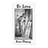 Ex libris schilderij dame etiket (Voorkant)