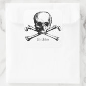 Ex Libris Skull-boekenplaat Vierkante Sticker (Tas)