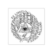 Ex Libris, Spiritueel Handje, Hamsa Book Rubberstempel (Afrduk)