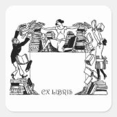 Ex Libris Stacking Books Bookplate Sticker (Devant)