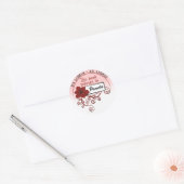 Ex Libris Sticker (bloemenrood & achtergrond ) (Envelop)