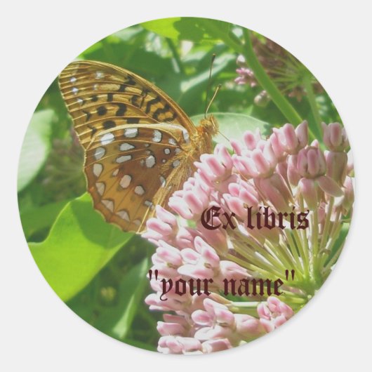 Ex Libris Stickers Fritillary à Customiser (Devant)