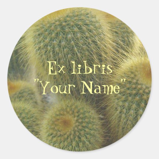 Ex libris Stickers Golden Cactus (Devant)