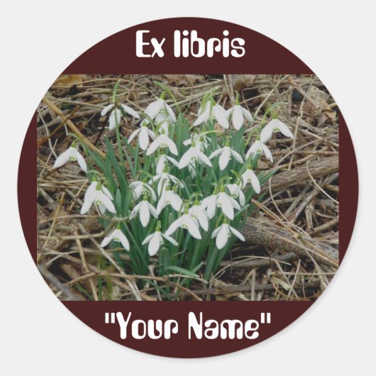 Ex libris Stickers Snowdrops (Devant)