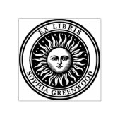 Ex Libris - Sun Face 2 Rubberstempel (Afrduk)