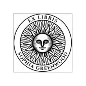 Ex Libris - Sun Face 3 Rubberstempel (Afrduk)