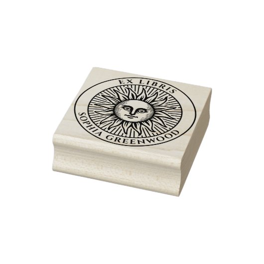 Ex Libris - Sun Face 3 Rubberstempel (Stempel)