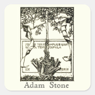 Ex Libris Tree met lint Sticker
