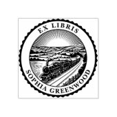 Ex Libris - Trein op het platteland Rubberstempel (Afrduk)