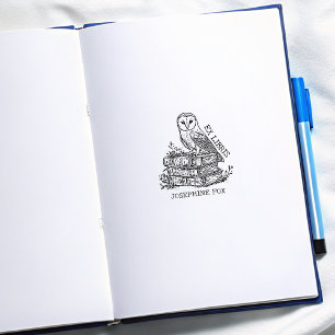 Ex Libris Uil, Aangepaste Bibliotheek Boekplaat Rubberstempel