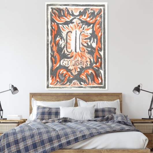 Ex libris van Carel Lion Cachet Canvas Afdruk (Insitu (Slaapkamer))