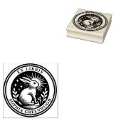 Ex Libris - Verlicht konijn Rubberstempel (Gestempeld)